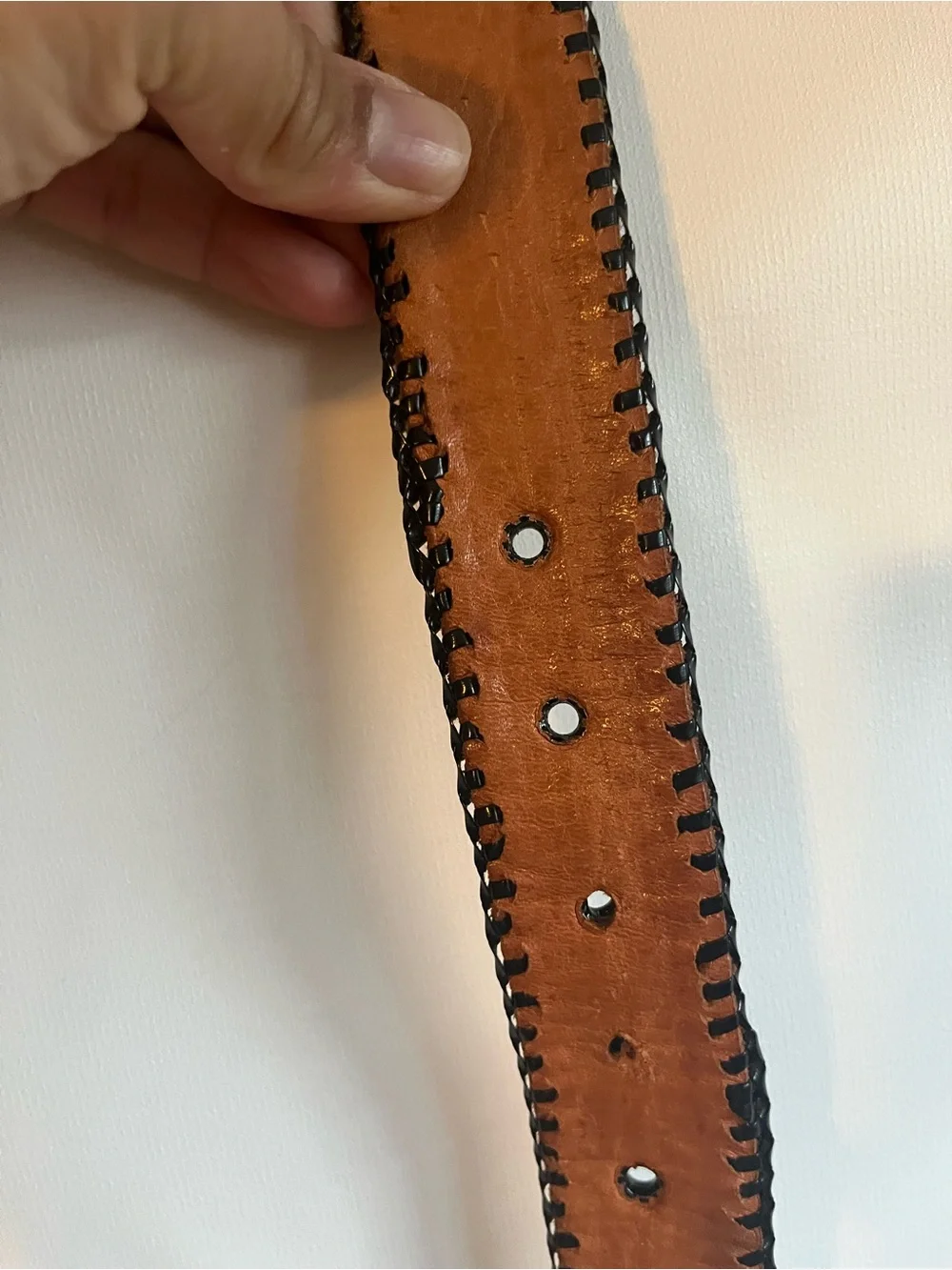 Handwoven Multicolor Woven Leather-Trim Belt